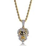 Hip hop style ethnic men heavy chunky solid 14k gold plated Cuban link chain lock jewelry necklace set