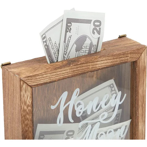 Honeymoon fund ticket memory Memory Storage wooden Adventure Archive Box