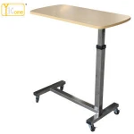 Hospital ABS moving adjustable over bed table/ dining table for patient