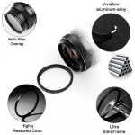 Hot 3 in 1 Kit Aluminum Frame 4 Point + 6 Point + 8 Point Star Filter Set 72mm / 49mm /52mm /58mm /62mm /68mm For Camera Lens