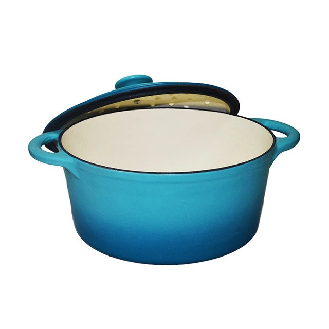 Hot sale 30cm Disa colorful Free Custom Logo blue Enameled kitchen cast iron dutch oven cookware set