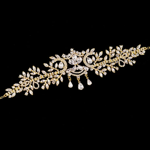 Hot Sale Bridal Headpiece Gold And Silver Bride Hair Ornaments Wedding  Accessories Hair Band Headdress Rhinestones Bride Tiara