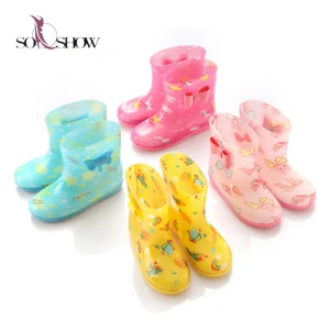 Hot sale children outdoor boots PVC cute kids rain boots for boys and girls