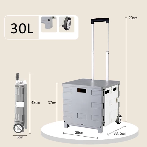 Hot sale Compact folding luggage cart plastic portable foldable shopping trolley shop bags trolly price