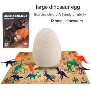 Hot sale Diy digs unique easter egg dinosaur dig kit toy big dinosaur egg toys with 12 cute dinosaurs