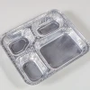 Hot Sale High Quality Aluminum Foil 4 Compartment Dinner Tray with Board Lid Take away Food Container Disposable 750ml