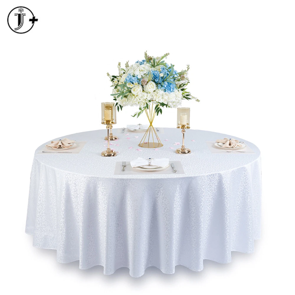 hot sale hotel white round jacquard table cloth