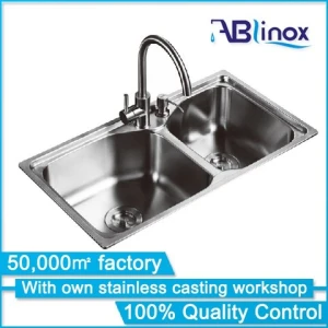 Hot sale SS304 double bowl kitchen sink stainless steel sink