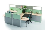 hot sale tempered glass staff desk workstation and partition