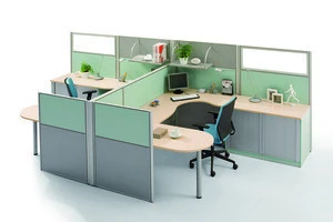 hot sale tempered glass staff desk workstation and partition