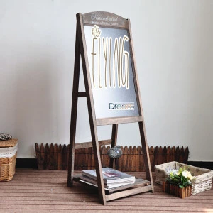 Hot sale wooden blackboard with stand for advertise Solid wood folding Display Stand Turntable