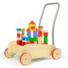 Hot Sales Baby Wooden baby Walker Toy In 4 Colours With Non-skid No Trace  So Quiet For Kids Learning Walking
