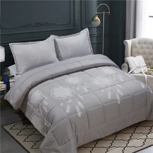 hot sales cheap bedding set polyester bedspread set printed and embossed comforter bedding sets quilt without yarn