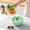 Hot Sell and High Quality round and mixing bowl two colors plastic salad bowls