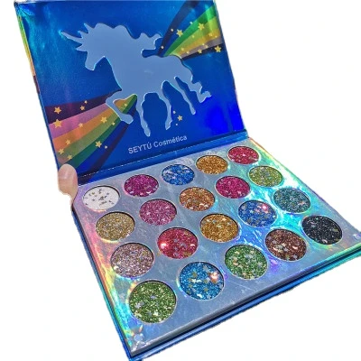 Hot Sell Colorful Horse 20 Color Glitter  Eyeshadow Palette High Pigmentation Easy to Color OEM Acceptable