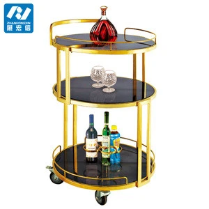 Hot sell Hotel classic style wooden liquor trolley