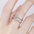 Import Hot Selling Temperament Hollow Double Cross Opening Large Size Ring Fashion Trendy Joint Female Inlaid Diamond Ring from China