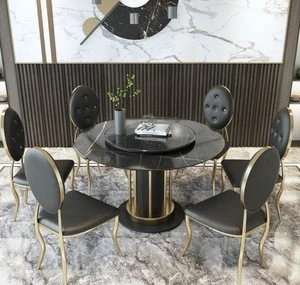 Hotel Black Round Rotating Dining Table