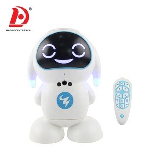 HUADA 2020 Wholesale Kids Fingerprint Sensing Little Playmate Mini RC Toy Robots with Light