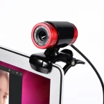 HXSJ A860 30fps 12 Megapixel 480P HD Webcam for Desktop / Laptop, with 10m Sound Absorbing Microphone, Length: 1.4m(Red + Black)