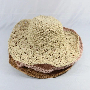 HZM-17608 2018 Wholesale fashion beach sun cap summer straw hat
