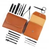 IMAGNAIL 16 in 1 Professional Grooming Tools  Nail Clippers Manicure Pedicure Kit with Leather Package