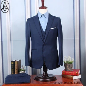 In-Stock 2019 New Arrival Blue One Button Pockets Mens Italian Suits