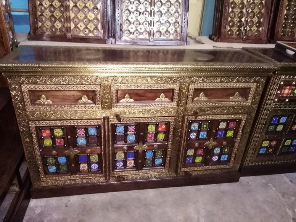 Indian wooden reclaimed wooden box/cabinet/chest furniture