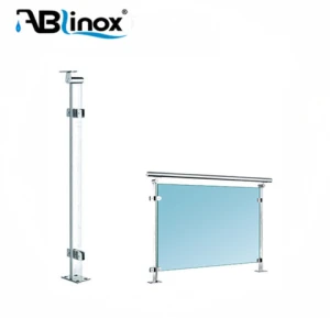 Indoor and outdoor stair system stainless steel columns and tempered glass railing stair box railing handrail