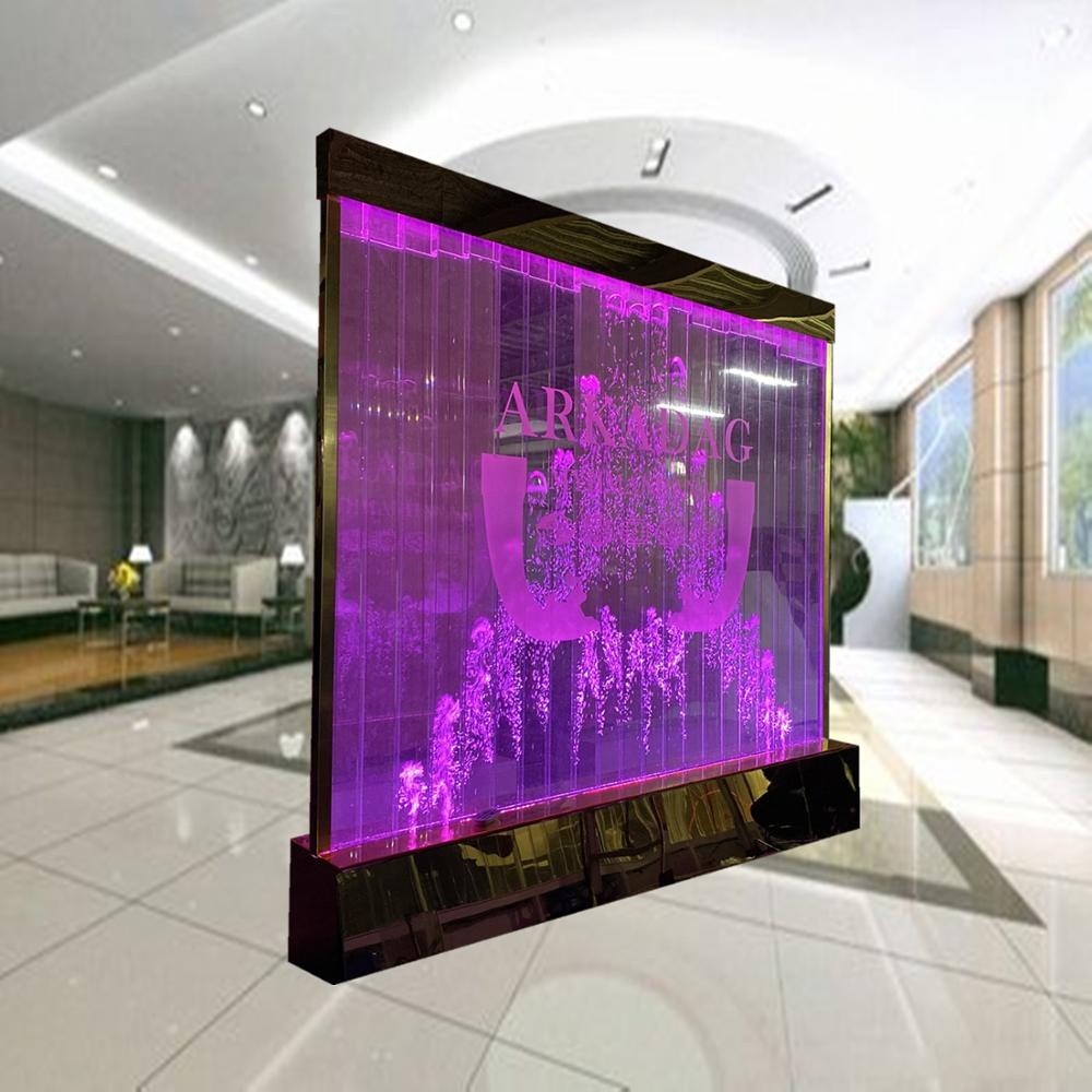 Interior design programmable bubble water wall aquarium ornaments room divider screens