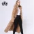 Import Janefur Winter Wool Coat Natural Fur Coat Knitted Long sweater with Real Fox Fur Hood 120-125 cm length Fur cardigan from China