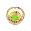 JL-005S Wholesale Portable Round Glass Cigar Cigarette Cute Ashtray Small With Custom Pattern Ash Tray