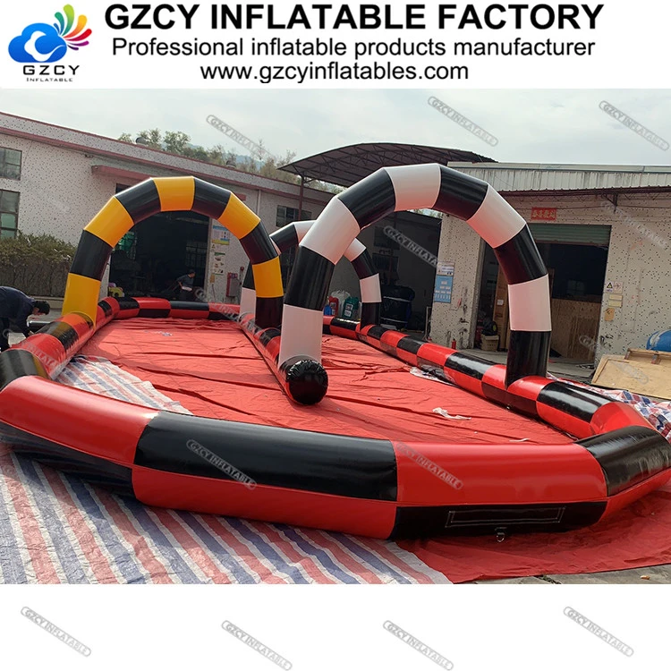 Kids Funny games Inflatable race track Inflatable air go kart tracks