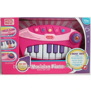 Kids Plastic Musical Mini Electronic Organ with Light, Music