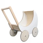 Kids wooden toy baby educational wooden toy moon design doll pram toddler walker helper doll
