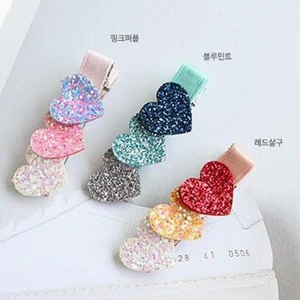 Korean style hair accessories glitter heart decoration cute girl hairband hairgrips