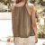 Import Ladies Drawstring Front Textured Camisole Long Loose Fitting Casual Women Tank Top from China