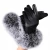 Import Ladies Luxury Warm Mitten Winter Rabbit Fur Cuff Touchscreen Gloves Wrist Soft Nappa PU Leather Glove from China