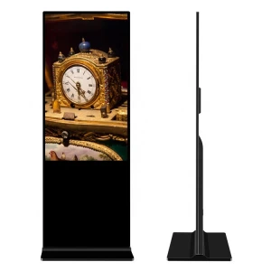 latest 49 inch ultra  thin floor standing vertical digital signage touch screen kiosk