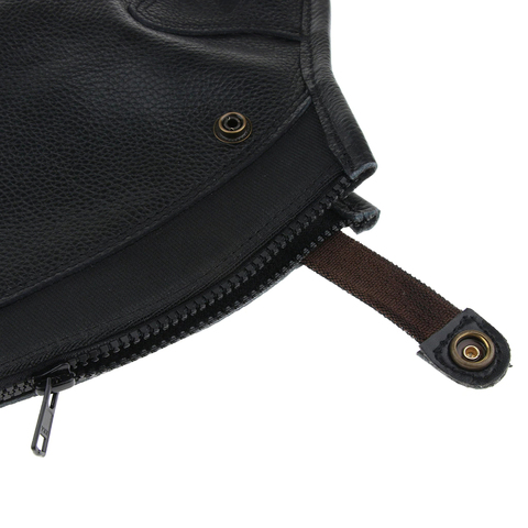 HUSHUI 2pcs Equestrian Half Chaps Cowhide Le Cuir Toile