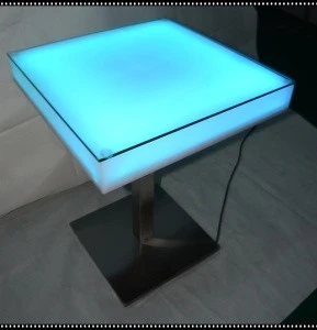 Led used home bar furniture light up square acrylic dining table