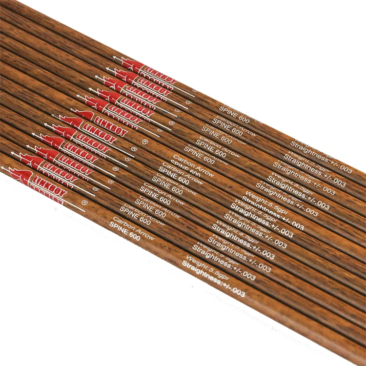 Linkboy Archery Pure Carbon Arrow Shafts 32 Sp300 - 600 Wood Skin Compound Bow Hunting / Shooting DIY Slingshot