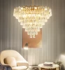 Living room chandelier light luxury Nordic style crystal chandelier European style dining room villa stair dining room lamp