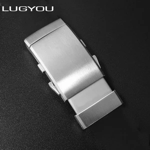 Lugyou Watch Part Stainless Steel Brushed Extension Clasp 20mm for Diver Watch