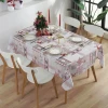 Luxurious Tablecloth Wedding Banquet home Printed Snowflake Bells Decorative Tablecloth