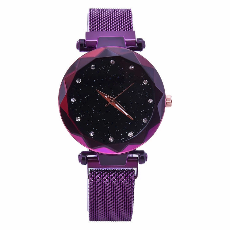 Luxury Crystal Star Sky Women Watches Lady Alloy Strap Magnetic Buckle Bracelet Watch Gift Clock