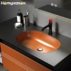 Luxury One Click Defog Function Bathroom Basin And Cabinet Set Hotel Bathroom Cabinet Vessel Ceramics Sink