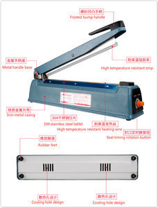 Buy Manual Impulse Heat Sealer Plastic Poly Bag Closer Machine Vacuum ...