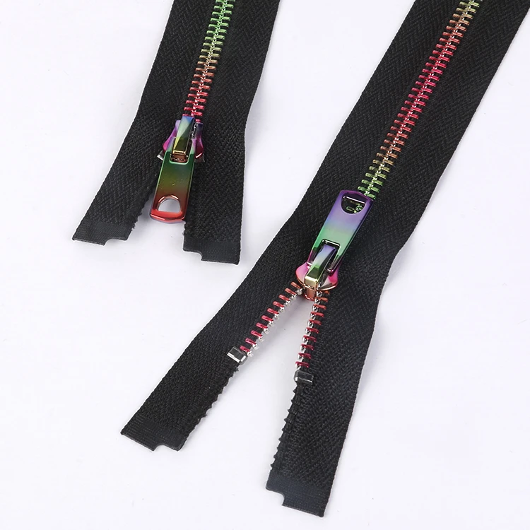 Manufacture Wholesale Fashion Style Zipper Colorful Metal Waterproof Non lock Zippers