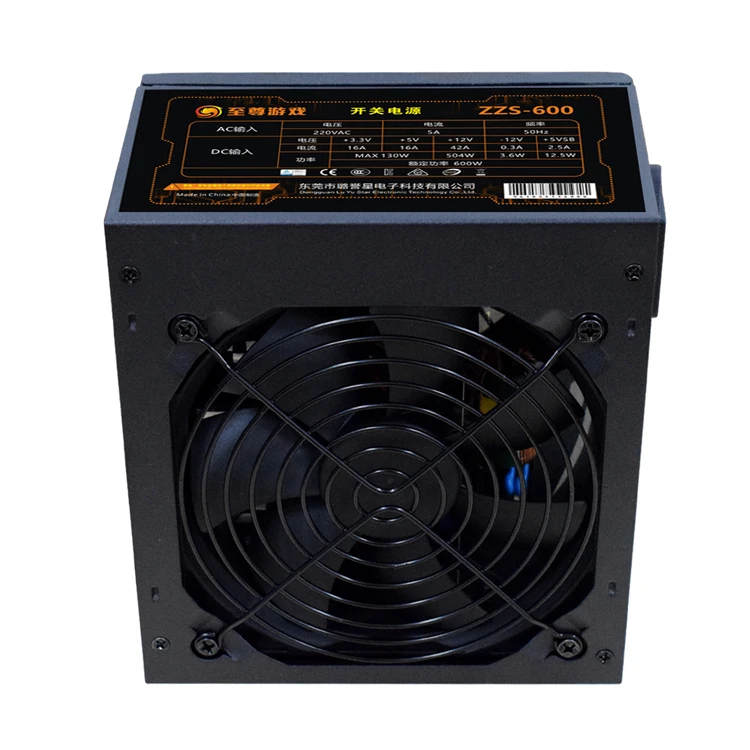 Manufacturer 600W Black 120mm Computer Switching Power Supply For Desktop